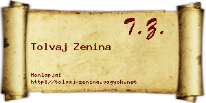 Tolvaj Zenina névjegykártya